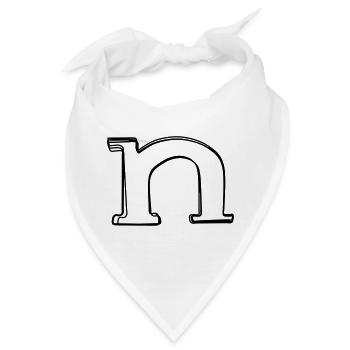 Kleinbuchstabe n handgezeichnet - Bandana - Weiß - Vorne