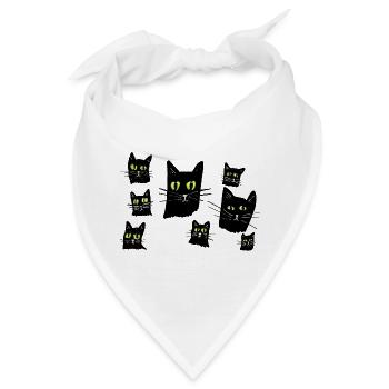 Mitternachts-Katzenaugen-Muster - Bandana - Weiß - Vorne