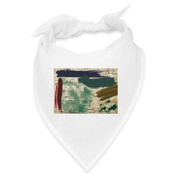 Erdfarbene Abstraktbild - Bandana - Weiß - Vorne