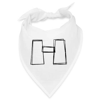 Fernglas handgezeichnet - Bandana - Weiß - Vorne