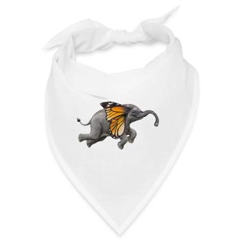 Fliegender Elefant - Bandana - Weiß - Vorne