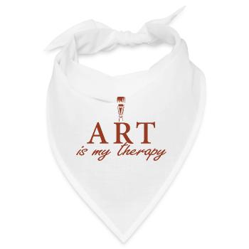 Kunst ist meine Therapie – Kreativ & Künstler - Bandana - Weiß - Vorne
