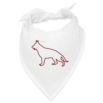 Hund Silhouette - Bandana - Weiß - Vorne