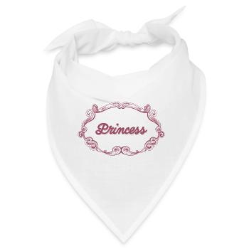 Rosa Prinzessin Schnörkelrahmen - Bandana - Weiß - Vorne