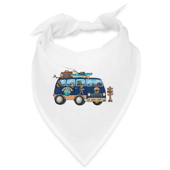 Abenteuer Weltreise Camper Wohnmobil - Bandana - Weiß - Vorne