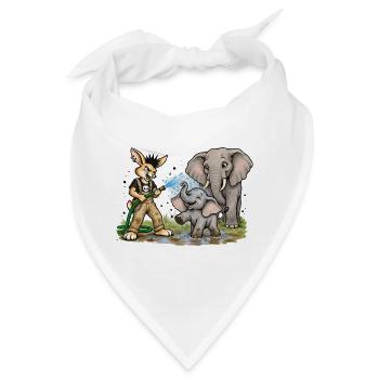 Bunny Punk Tierpfleger — Wasserhelden Elefant  - Bandana - Weiß - Vorne