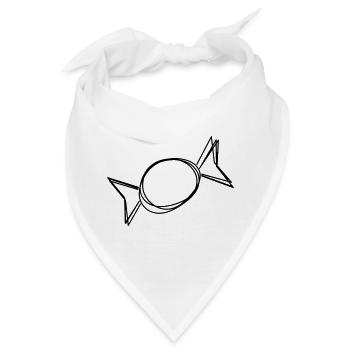 Bonbon handgezeichnet - Bandana - Weiß - Vorne