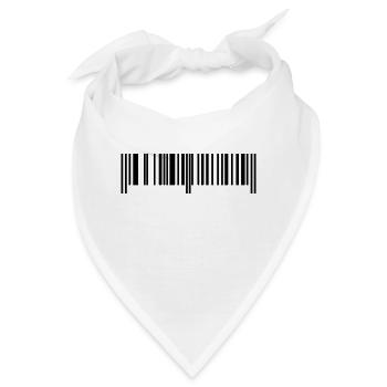 Barcode - Strichcode - Bandana - Weiß - Vorne