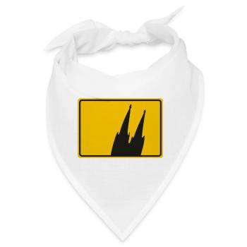 Kölner Dom Köln Ortsschild - Bandana - Weiß - Vorne