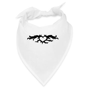 Flammendes Herz / flaming heart (1c) - Bandana - Weiß - Vorne