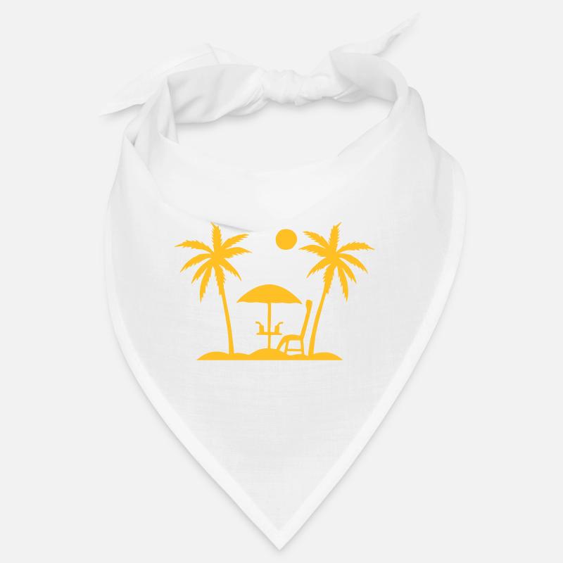 Palmiers, Parasol, Chaise, Plage Bandana