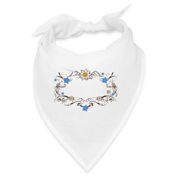 schönes Ornament mit Enzian und Edelweiß - Bandana - Weiß - Vorne