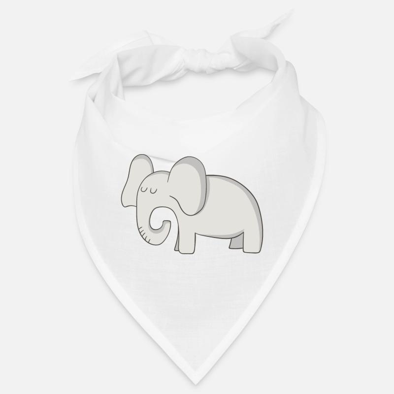 Elefant - Bandana - Weiß