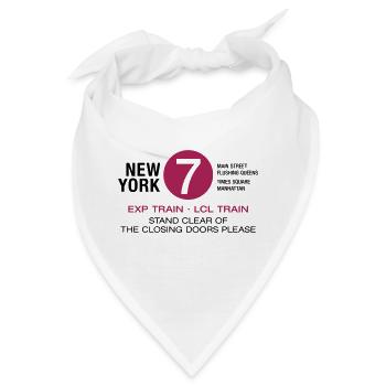 New York City U-Bahn Subway 7 Manhattan Queens NYC - Bandana - Weiß - Vorne