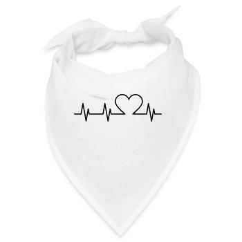 Herzschlag - Bandana - Weiß - Vorne