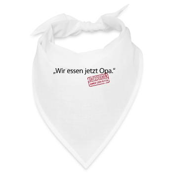 Wir essen jetzt Opa Satzzeichen Leben retten Komma - Bandana - Weiß - Vorne