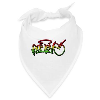 one love graffiti reggae rasta geschenk maske - Bandana - Weiß - Vorne