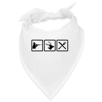 jagen jäger funshirt - Bandana - Weiß - Vorne