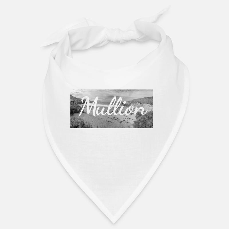 Retro Lettering at Mullion Harbor Cornwall UK - Bandana - white