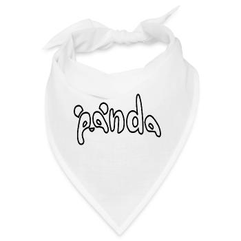 Panda Schriftzug - Bandana - Weiß - Vorne