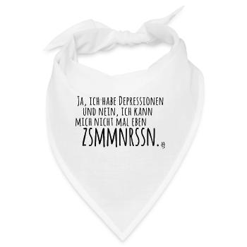 Depression - Zusammenreissen - Bandana - Weiß - Vorne