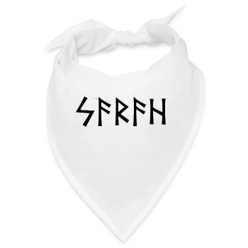 Name - Sarah - in Runen - Bandana - Weiß - Vorne