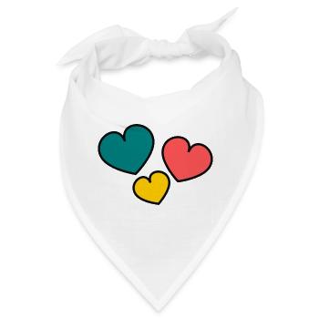 ICH LIEBE DICH. ICH LIEBE DICH. LIEBE. LIEBE. HERZ. - Bandana - Weiß - Vorne