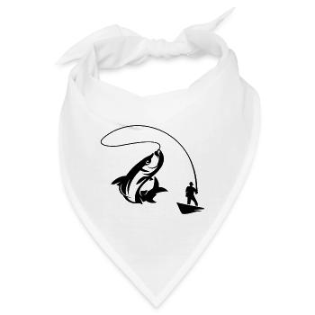 angler boot angeln fisch hochseefischen fischer - Bandana - Weiß - Vorne