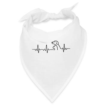 Herzfrequenz Katze und Hund - Bandana - Weiß - Vorne