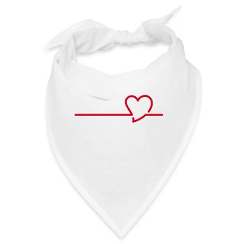 Herzschlag Herz Liebe verliebt Valentinstag Puls - Bandana - Weiß - Vorne