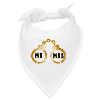 Goldenes Paar Handschellen-Emblem - Bandana - Weiß - Vorne