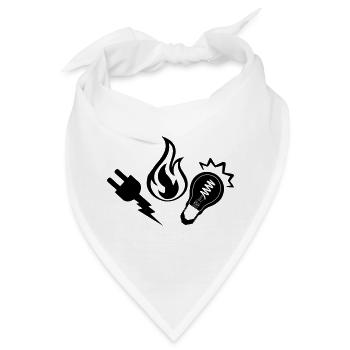 Elektro- und Heizungslogo - Bandana - Weiß - Vorne