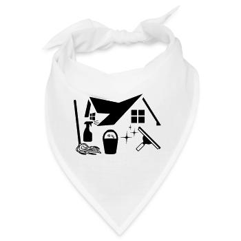 Reiniger Fensterreiniger Logo für Firmenkleidung - Bandana - Weiß - Vorne