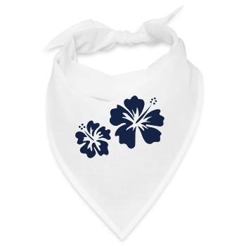 Blauer Hibiskus - Bandana - Weiß - Vorne