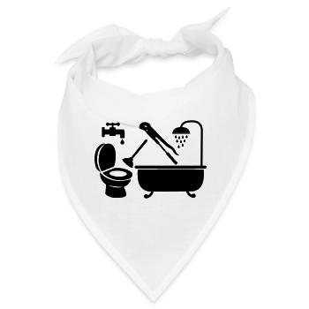 Logo Klempnerfirma - Bandana - Weiß - Vorne