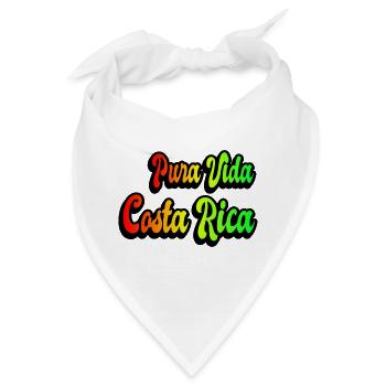 Pura Vida Costa Rica Regenbogen Design - Bandana - Weiß - Vorne