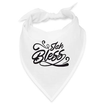 Jah Bless Script - Bandana - Weiß - Vorne