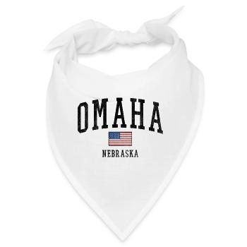 Omaha Nebraska USA Motiv mit Flagge - Bandana - Weiß - Vorne