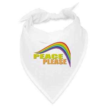 PEACE PLEASE with Rainbow - Bandana - Weiß - Vorne
