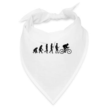 Die Evolution des Menschen vom Urmenschen zum Radfahrer - Bandana - Weiß - Vorne