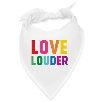 LGBTQ-Pride-Monat - Love Louder - Bandana - Weiß - Vorne