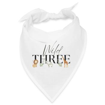 Wild One Safari third three Birthday Geburtstag3 - Bandana - Weiß - Vorne