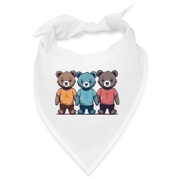 Die drei Kuschel Teddys - Bandana - Weiß - Vorne