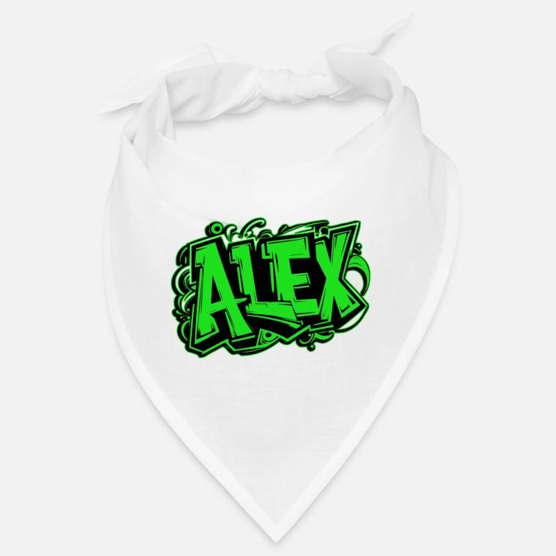 Alex Name Graffiti Green Bandana