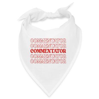 Kommentator Moderator Ansager Sender - Bandana - Weiß - Vorne