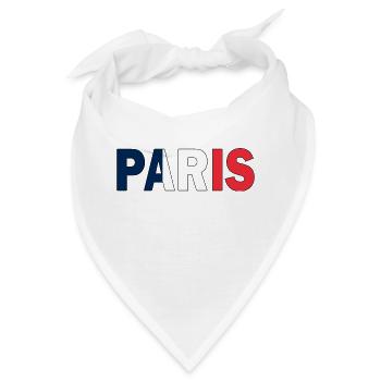 Paris in Nationalfarben - Bandana - Weiß - Vorne