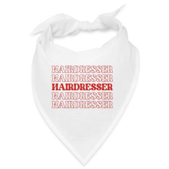 Friseur, Friseur, Friseur, Friseur, Friseur, Fri - Bandana - Weiß - Vorne