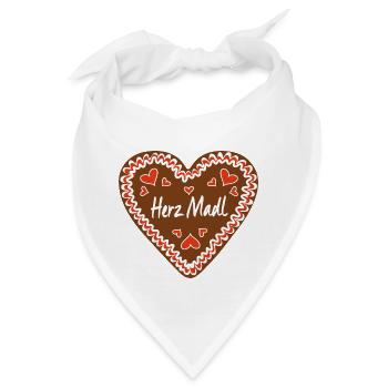 Herz Madl Lebkuchenherz - Bandana - Weiß - Vorne