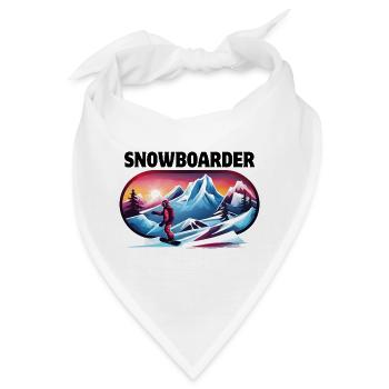 Skifahren, Snowboarden, Skigebiet, Snowboarder - Bandana - Weiß - Vorne