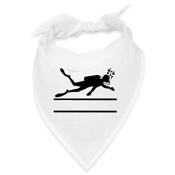Taucher-Unterwasser-Logo - Bandana - Weiß - Vorne